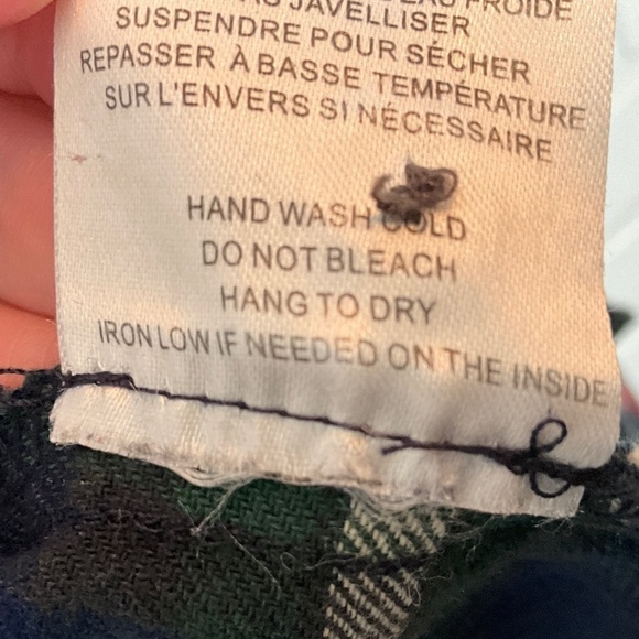 Vintage Y2K Button down Shirt Plaid Flanelle Studds Elbow patches Amnesia Navy S - Picture 11 of 16